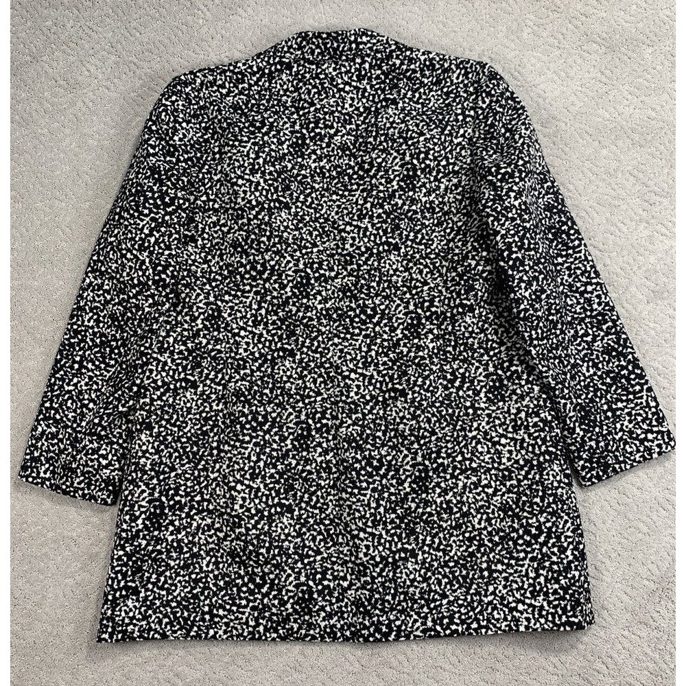 Kasper Womens Size 18 Black White Textured Open Front Career Blazer - Picture 2 of 9